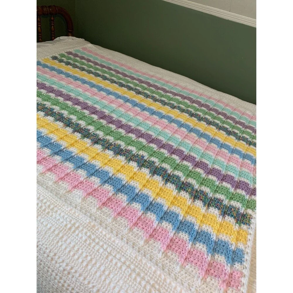 Crocheted Baby Afghan Crib Blanket